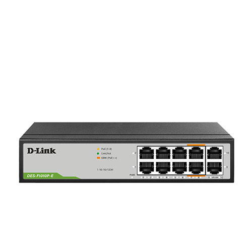 D-LINK DES-F1010P-E 250M 10-Port 10/100 Switch with 8 PoE Ports