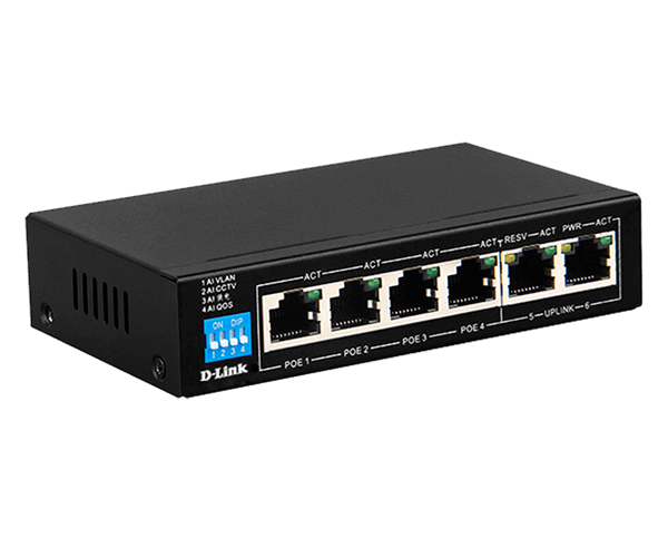 D-LINK DES-F1006P-E 250M 6-Port 10/100 Switch with 4 PoE Ports