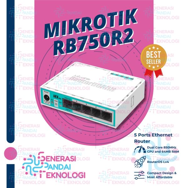 MIKROTIK RB750R2 (HEX LITE) 5 Ports Ethernet Router