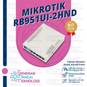 MIKROTIK RB951Ui-2HND 2.4GHz AP With 5 Ethernet Ports and PoE Output on Port 5