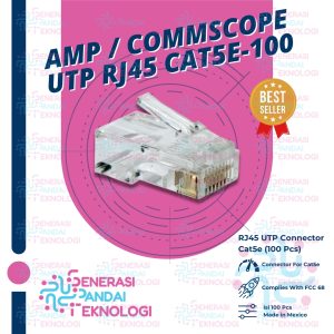AMP / COMMSCOPE UTP RJ45 CONNECTOR CAT5E ORIGINAL (Isi 100 Pcs)