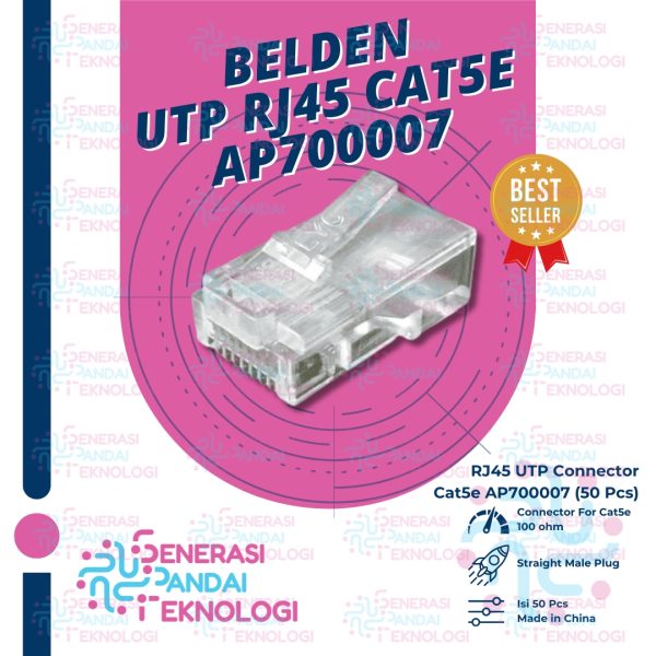 BELDEN AP700007 RJ45 CONNECTOR UTP CAT5E ORIGINAL (Isi 50 Pcs)