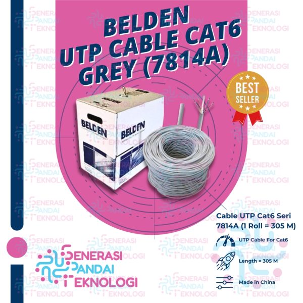 BELDEN LAN CABLE UTP CAT6 GREY (7814A) ORIGINAL (1 ROLL)