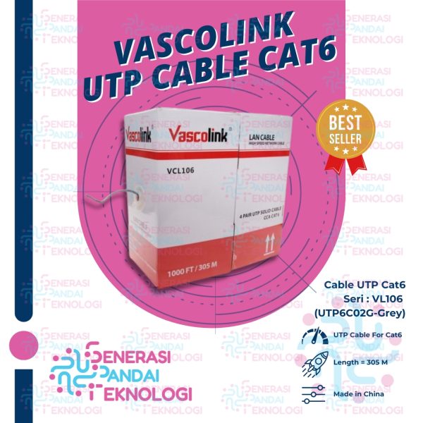VASCOLINK LAN CABLE UTP CAT6 ORIGINAL (1 ROLL)