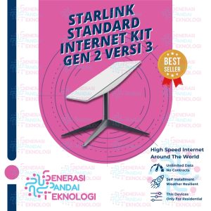STARLINK STANDARD INTERNET KIT GEN 2 VERSI 3 Satellite Antenna & WiFi Router Kit - Dual-band - SpaceX