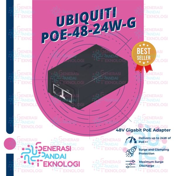 UBIQUITI POE-48-24W-G POE48-24W-G PoE Adapter 48 Volt 0.5A Gigabit PoE Adapter
