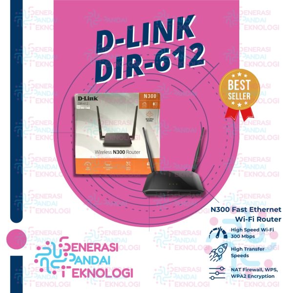 D-LINK DIR-612 Wireless N300 Router Fast Ethernet Wifi Router