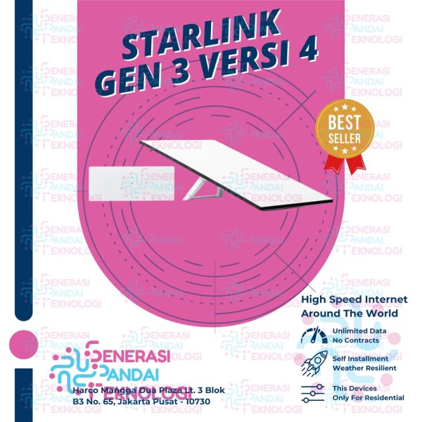 STARLINK STANDARD INTERNET KIT GEN 3 VERSI 4 Satellite Antenna & WiFi Router Kit - Dual-band - SpaceX