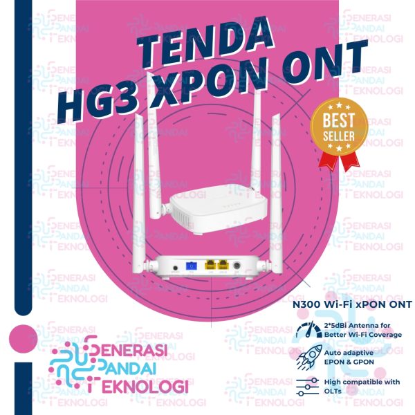 93. Tenda HG3 XPON ONT TENDA HG3 N300 Wi-Fi xPON ONT