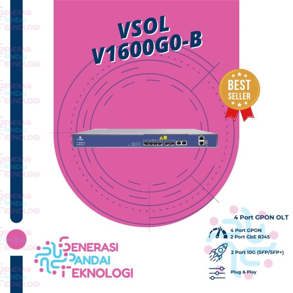 VSOL V1600G0-B GPON OLT 4 PON Layer 3 AC+DC Power Include SFP 9dB OLT 4 Ports