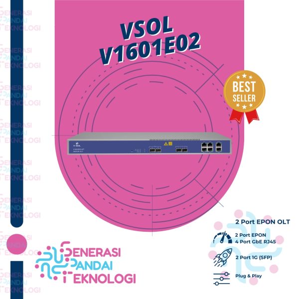 VSOL V1601E02 EPON OLT 2 PON Layer 3 Include SFP 9db Single AC Power 2 Ports
