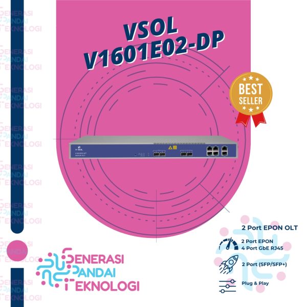 VSOL V1601E02-DP EPON OLT 2 PON Layer 3 Include SFP 9db AC+ DC Power 2 Ports