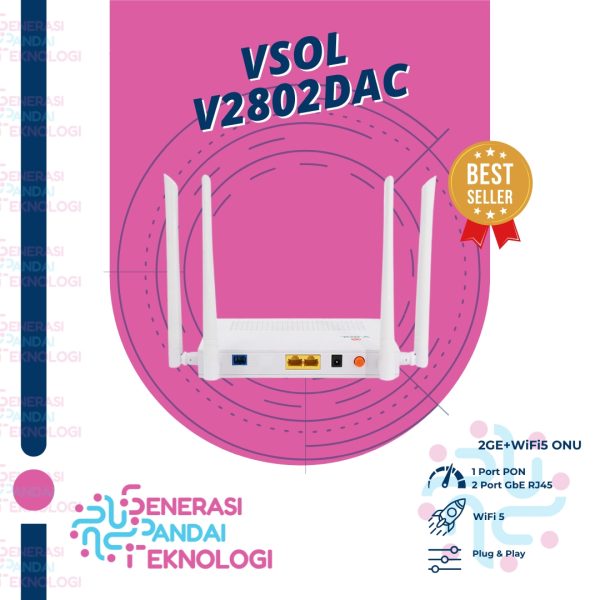 VSOL V2802DAC ONU XPON Wi-Fi 5 Dualband ONT 1GE 1FE ONT ONU V2801RGW Modem